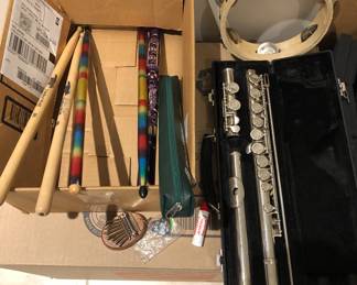 ITEMS -  DRUM STICKS, TUNING FORK, TAMBO, FLUTE, PICKS