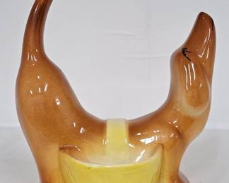 Vintage MCM Ceramic Dachshund Dresser Caddy