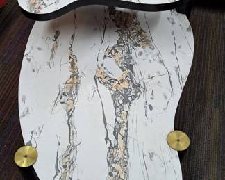 MCM Formica Top Three Tier End Table W/ Brass Fittings