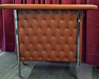 Mid Century Modern Naugahyde, Laminate And Chrome Bar