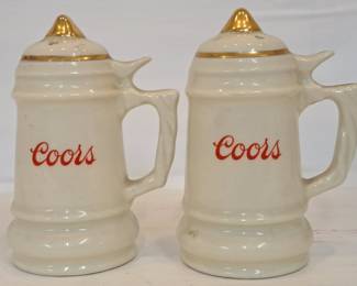Vintage Ceramic Coors Salt And Pepper Shakers W/plugs