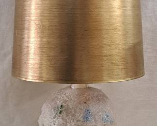 Fabulous MCM Spun Fiberglass Ball Table Lamp W/ Three Way Switch & Fiberglass Shade
