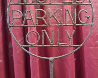Wrought Iron Moped Parking Sign
