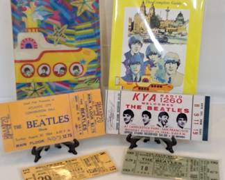 Beatles Books And Concert Ticket Reproductions And Paul's Driver's License (repro) 