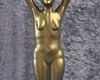 Unique Local Unknown Artist Nude Statue Candleholder In Black