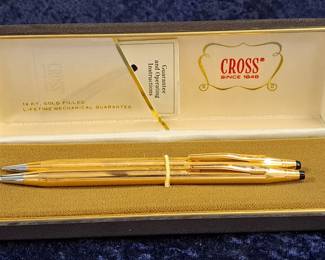 Vintage Cross 14k Gold Filled Pen And Pencil Box Set