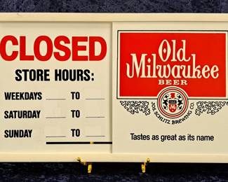 Old Milwaukee Open/ Closed Sign