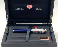 Aurora Talentum Italy Blue and Chrome Fountain Pen w/ Box
