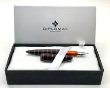 Diplomat Germany Orange and Black Fountain Pen in Box

