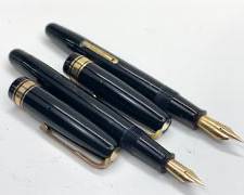 Two Vintage Black Watermans Fountain Pens
