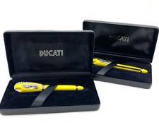 Ducati Racing Yellow Fountain and Ballpoint Pen Pair MIB
