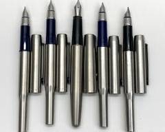 Five Vintage Parker Fountain Pens w/ Steel Nibs
