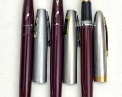 Three Vintage Sheaffer White Dot Fountain Pens w/ Red Barrels
