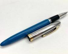 Vintage Sheaffer White Dot Snorkel Fountain Pen w/ Blue Barrel
