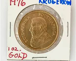 South Africa 1976 Krugerrand 1 Troy Oz Gold
