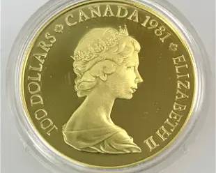 Canada 1981 O Canada $100 16.965g .917 Gold
