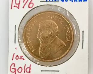 South Africa 1976 Krugerrand 1 Troy Oz Gold

