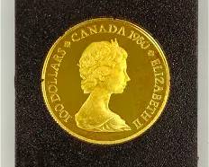 Canada 1980 Kayak $100 16.965g .917 Gold
