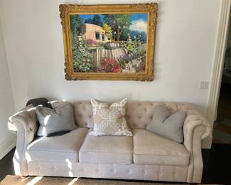 Tufted Linin Sofa ~ Oil by Kent Wallis