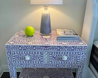 Purple Bone Inlay Shelf Table (pr)