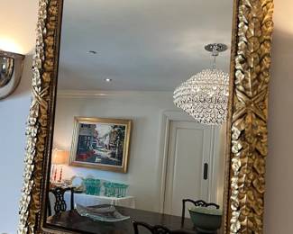 Gilt Metal Leaves Mirror