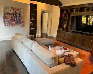 Taupe Colored Leather Sectional Sofa