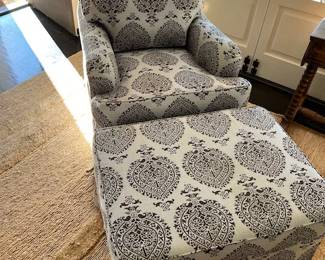 Raoul Print Club Chair and Ottoman