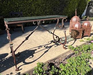 Metal and Glass Console Table