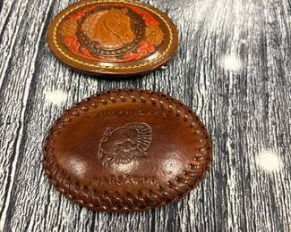 Leather belt buckles