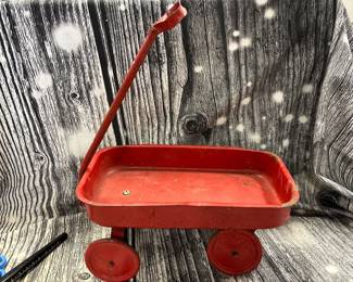 Metal red toy wagon
