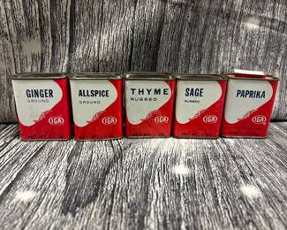 Vintage seasoning tins