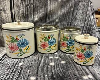 Vintage tin canisters