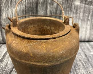 19th century cast iron glue pot
