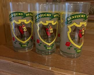 Kentucky Derby glasses 1981