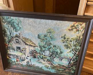 French needlepoint wall hanging