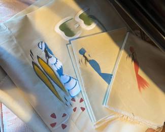 Vintage Japanese tablecloth and napkins