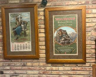 1905 Harrington & Richardson calendar and Winchester advertisement
