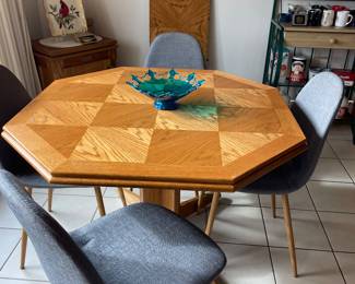 Vintage Octagonal Dining Table & Chairs 