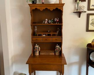 Vintage bookcase and secretary writing desk
