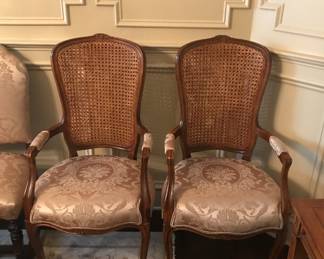 Cane back dining chairs …. 