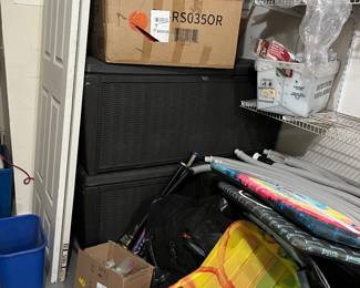 3 outdoor storage bins 