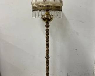 Vintage Hurricane Floral Floor Lamp