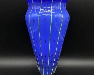 1980s italian hand blown murano glass vase