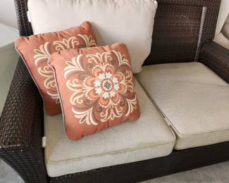 Outdoor furniture w covers. The cushions are trashed but furniture is great.