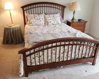 King bedroom set by Thomasville: King bed w wooden head/footboard & siderails,  1 nightstand, 1 long dresser w mirror and 1 tall dresser