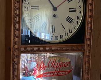 Dr. Pepper Mirrored Advertising Wall Clock