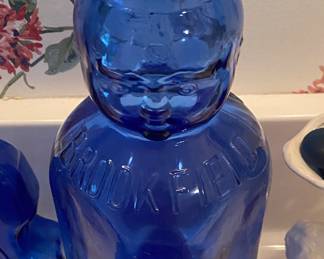 Cobalt Blue Figural Milk Bottle