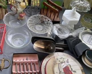 Assorted Glass and Household Items