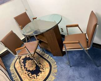 71 Glass Top Storage Break Tablemin