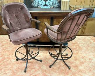 71 Vintage Upholstered Metal Barstools X2min